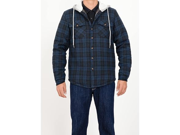 Zenthace Men (L) Quilted Flannel Shirt Jacket Coat