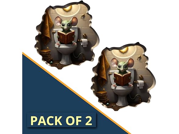 UFO Mouse Toilet Decal 2pk Green