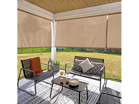 Coolaroo Outdoor Roller Shade with Wand