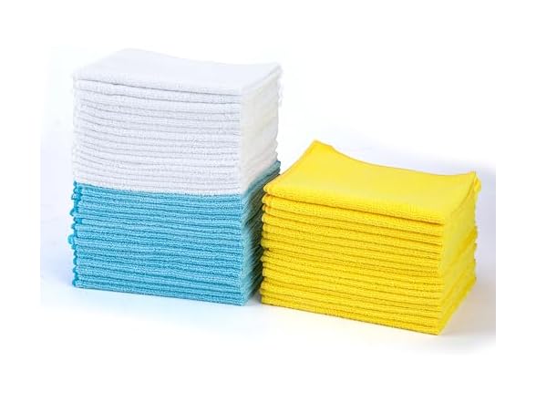 Amazon Basics Microfiber Cleaning Cloths, 48 pack