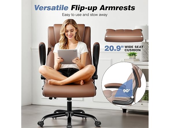 BESTFAIR W0893 Office Chair 001 Brown (Open Box) - Gallery 6