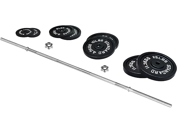Fitvids Weight Plates Barbell 95lb Set