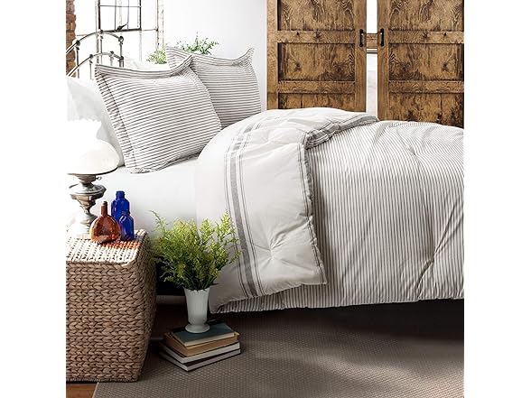 Lush Decor Stripe Reversible Cotton Comforter Set