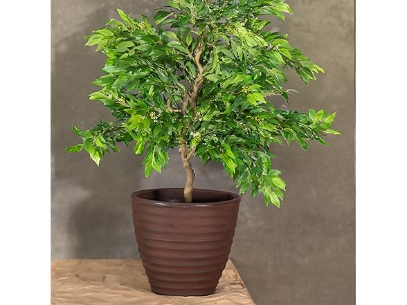 Sunnydaze Ribbed 16" Outdoor Plant Pot Set of 2