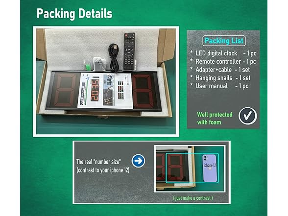 ETEBRG 17.3'' Huge Digital Wall Clock