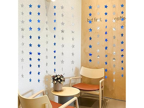 HFZRZFH Shimmering Star Garland Banner