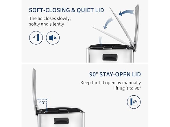 PrecisionAuto Step-On Recycling Bin Silv