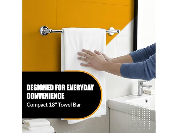 HIGHCRAFT 18 Inch Towel Bar, Chrome Finish