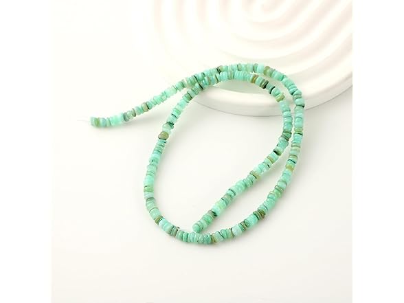 YANUAHI 4mm Natural Shell Celadon Rondelle Beads