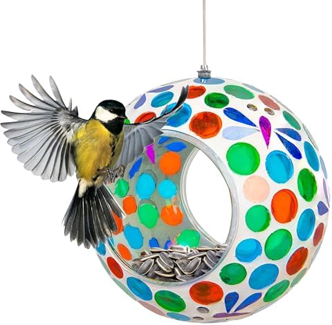 Sunnydaze Decor ZIB-8921 Dragonfly Mosaic Bird Feeder G