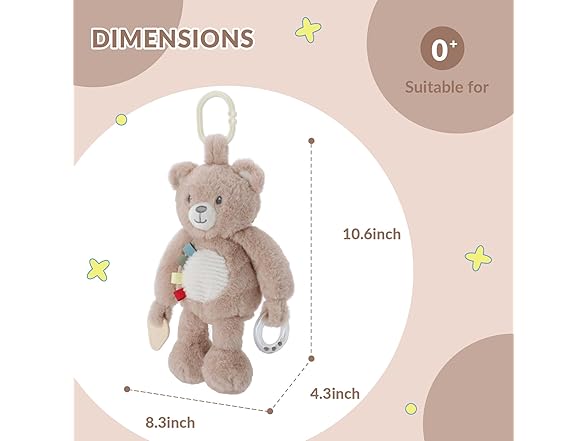 Linzy 10" Teddy Bear Stroller Toy