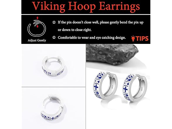 Viking Rune Hoop Earrings