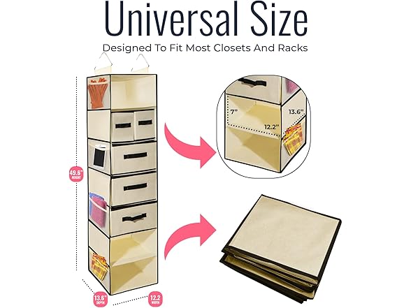7-Shelf Closet Organizer w/ Drawers