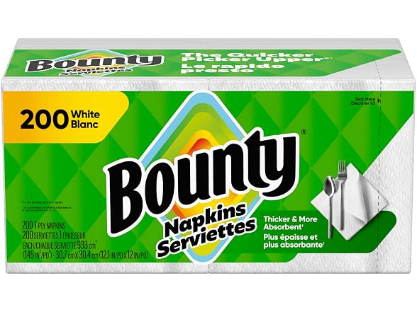 Bounty Paper Napkins White 200ct