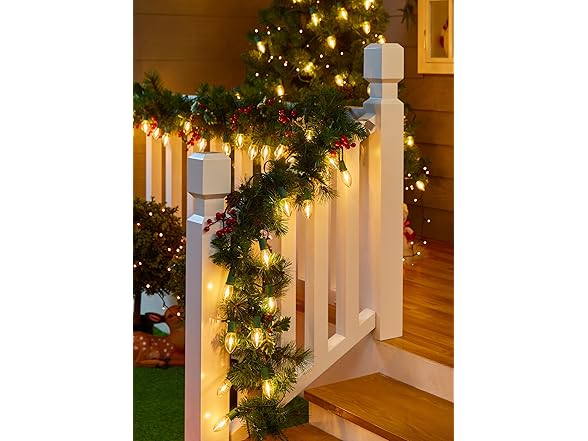 Brightown Vintage C9 LED Christmas Lights Outdoor, 100ft