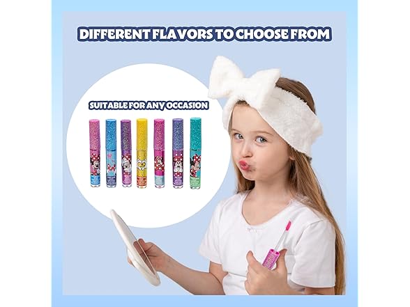 Disney Minnie Mouse 7 Piece Plant Based Lip Gloss