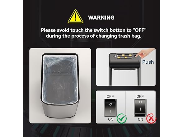 ELLO&ALLO 13 Gallon Sensor Trash Can
