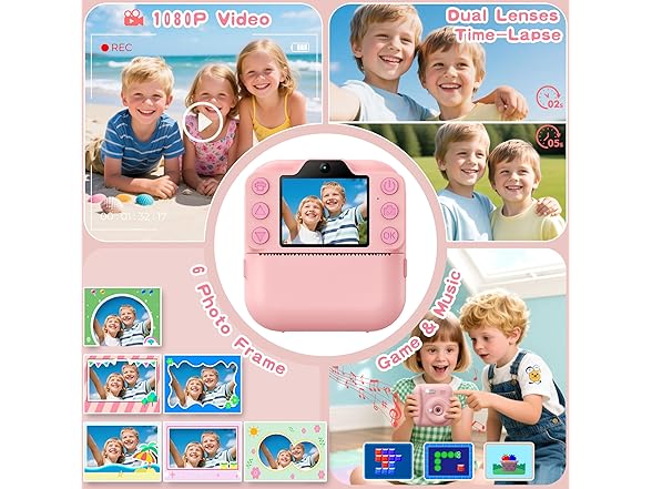 Coxlame Kids Camera with Instant Print