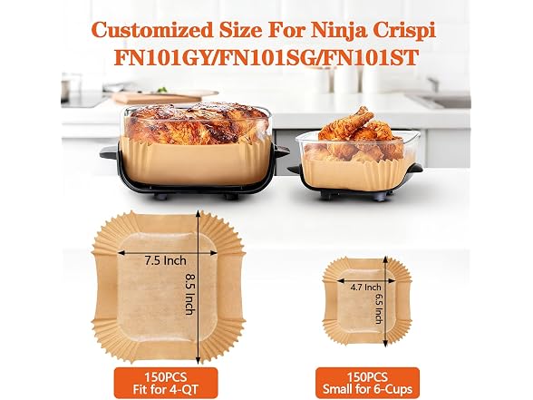 UBeesize Parchment Liners Ninja Crispi 300pk