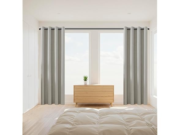 100% Blackout Greyish Beige Curtains
