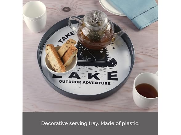 Pfaltzgraff Decorative Plastic Serving Dish Round, Lake