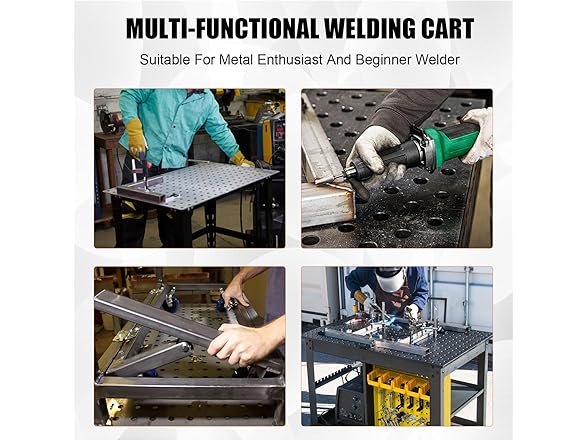 Orange Welding Tables w/ Wheels for Shop 36"x24"