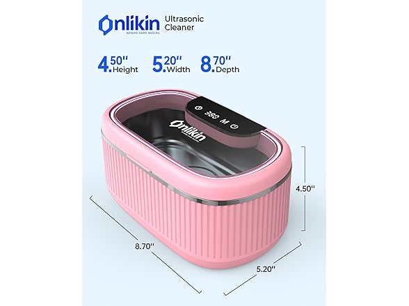 Onlikin Ultrasonic Pink Jewelry Cleaner - Gallery 8