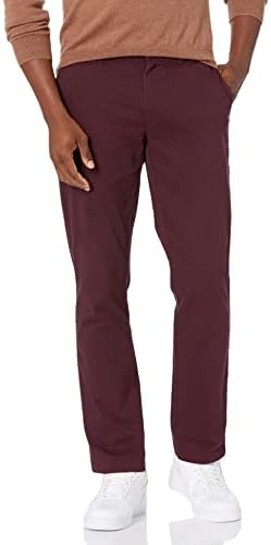 Amazon Essentials Men's Slim-Fit Casual Stretch Chino Pant, Burgundy, 28W x 28L