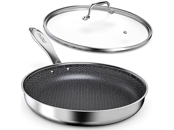 12" Stainless Steel Frying Pan with Lid