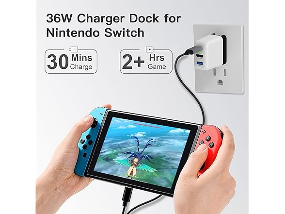 Mirabox 36W Portable TV Docking Station & Charger for Nintendo Switch