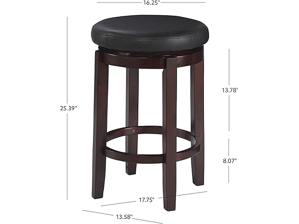Linon Maya, 24", Black Counter Stool