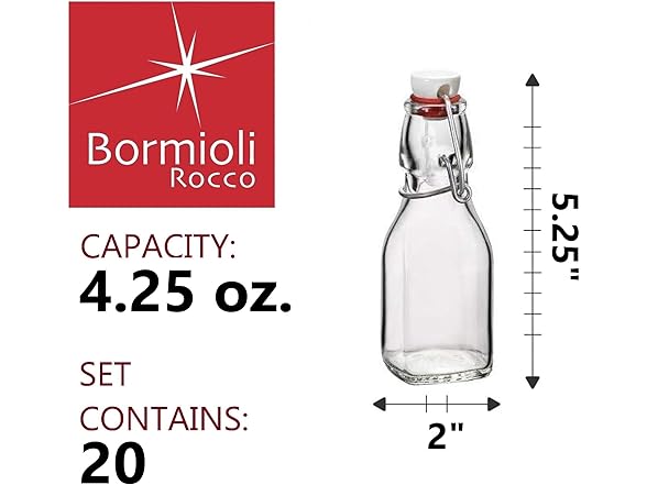 Bormioli Rocco Swing Bottle - 12.5CL (4.25 oz) - Clear