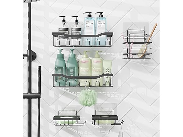 Clara Clark Shower Caddy Adhesive Organizer 5Pk