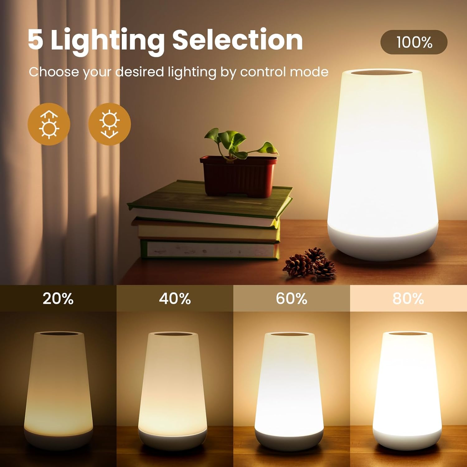 Hakol BH-610 Night Light, Dimmable Touch Lamp - Gallery 7