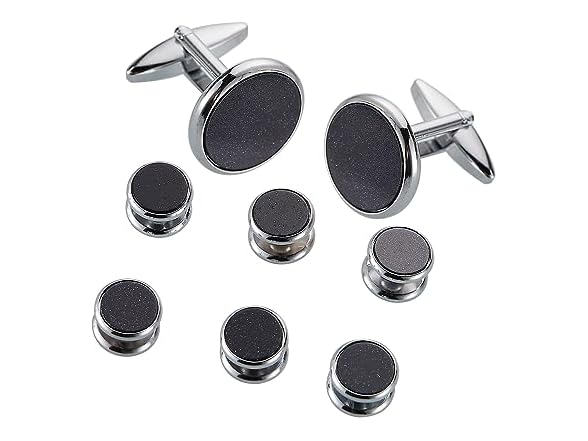 EvmAsaLQ Black Cufflinks Set