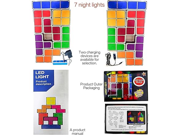 Stackable LED 3D Puzzles Night Lamp
