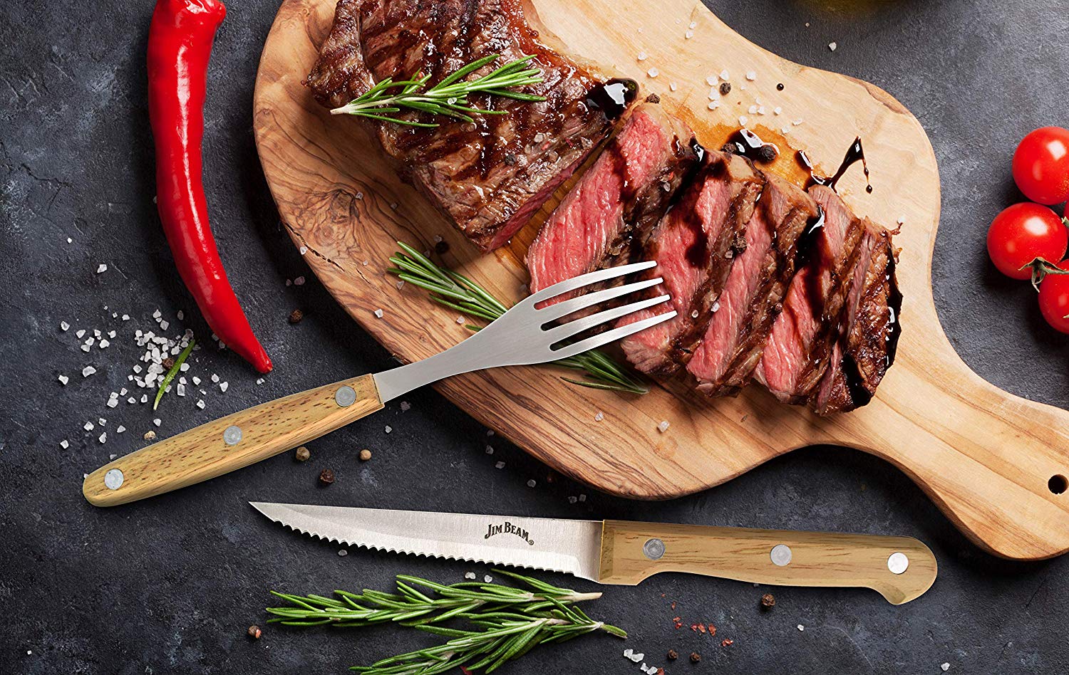 Jim Beam 8-Piece Steak Knife & Fork Set - Gallery 8