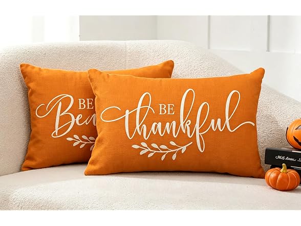 JXZYGMD Fall Pillow Cover 12x20 inch Be Thanksg