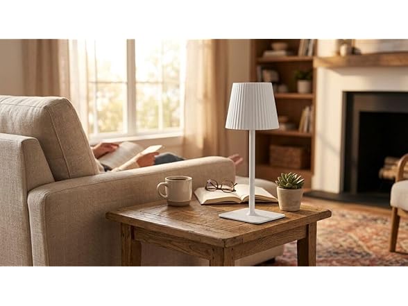 Mikasa 14.8-Inch White Rechargeable LED 