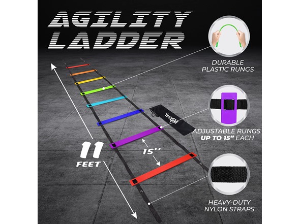 Yes4All Agility Ladder - 8 Rungs Rainbow