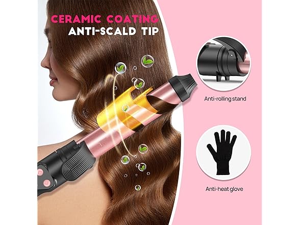 MESCOMB Dual Voltage Automatic Rotating Curling