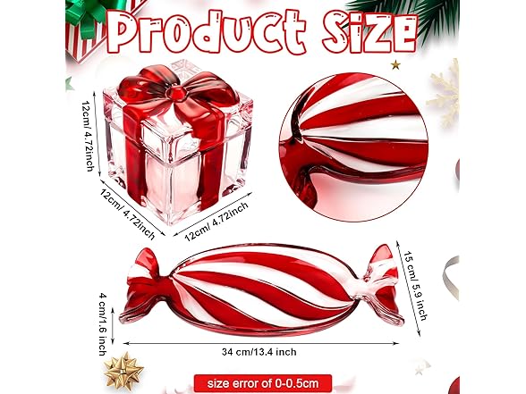 2 Pcs Crystal Candy Jar And Dish