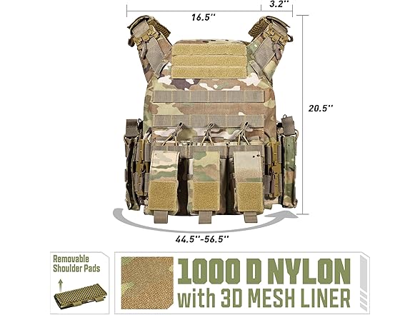 GFIRE Quick Release Lightweight Adjustable Breathable Weighted Vest for Training (New Camo) (Open Box)