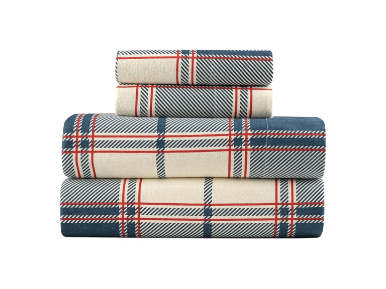 100% Turkish Cotton Plaid Flannel Sheet Set - Gallery 20