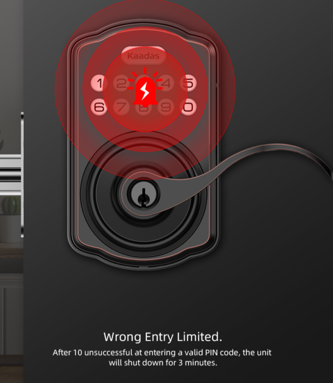 Kaadas KS04 Lever Lock with Key and Keypad - Gallery 26