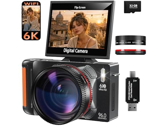 Yatao 6K 96MP Flip-Screen Camera WiFi