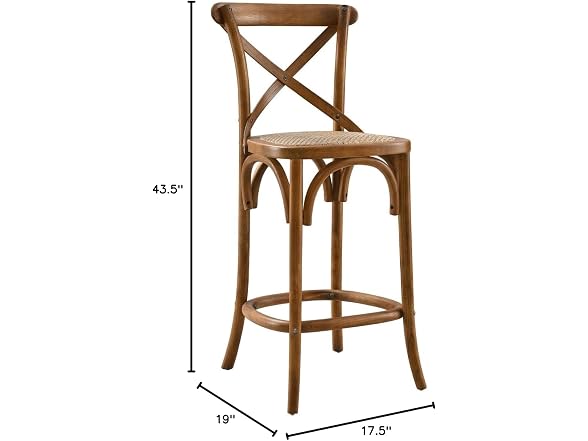 Modway Gear X-Back Wood Counter Stool
