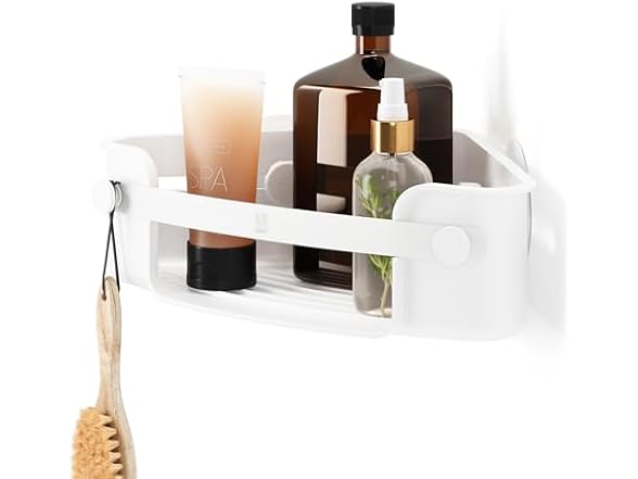 Umbra Flex Adhesive Corner Bin, White