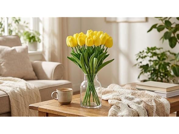 Mikasa Elements Artificial 13" Yellow Tulips