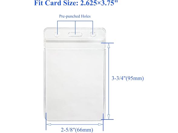 100 Pcs Clear Plastic Vertical Name Tag